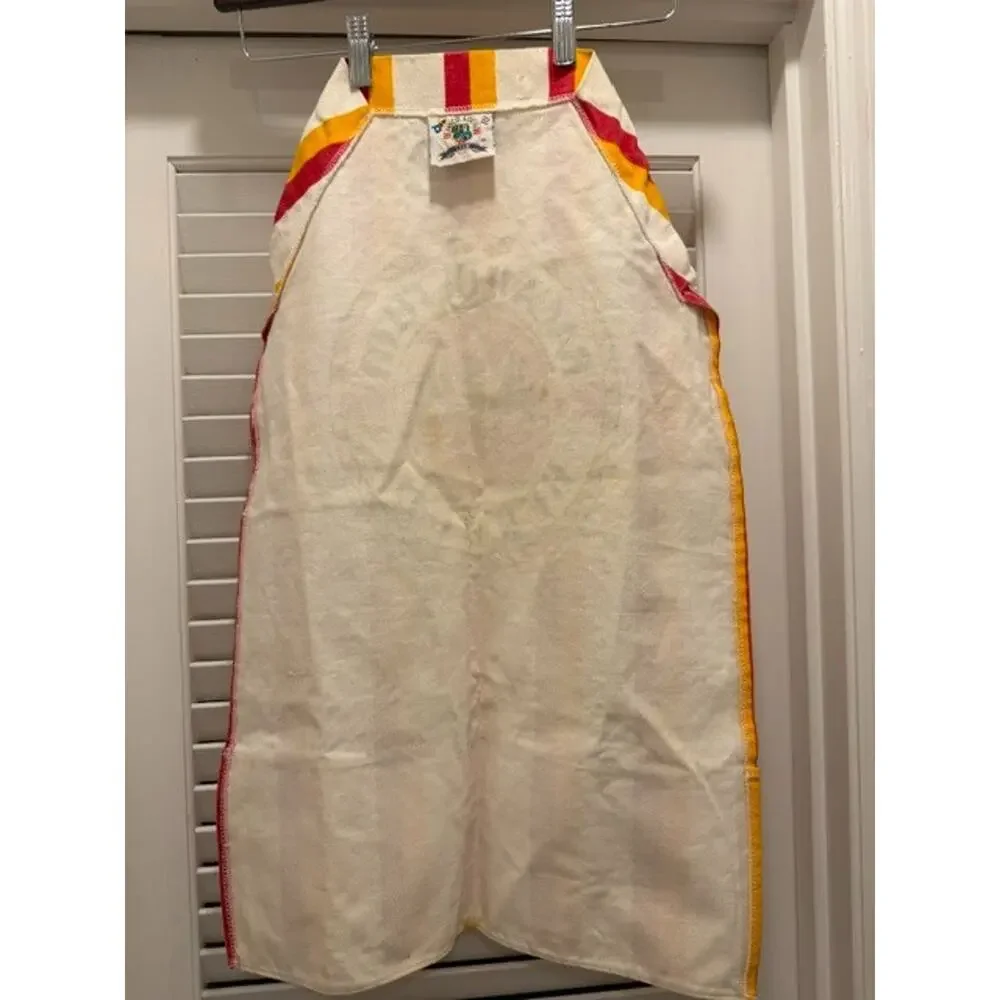 Vintage Barardi Rum Bermuda Apron Poco Loco Club Bar Advertising Canvas Stripe